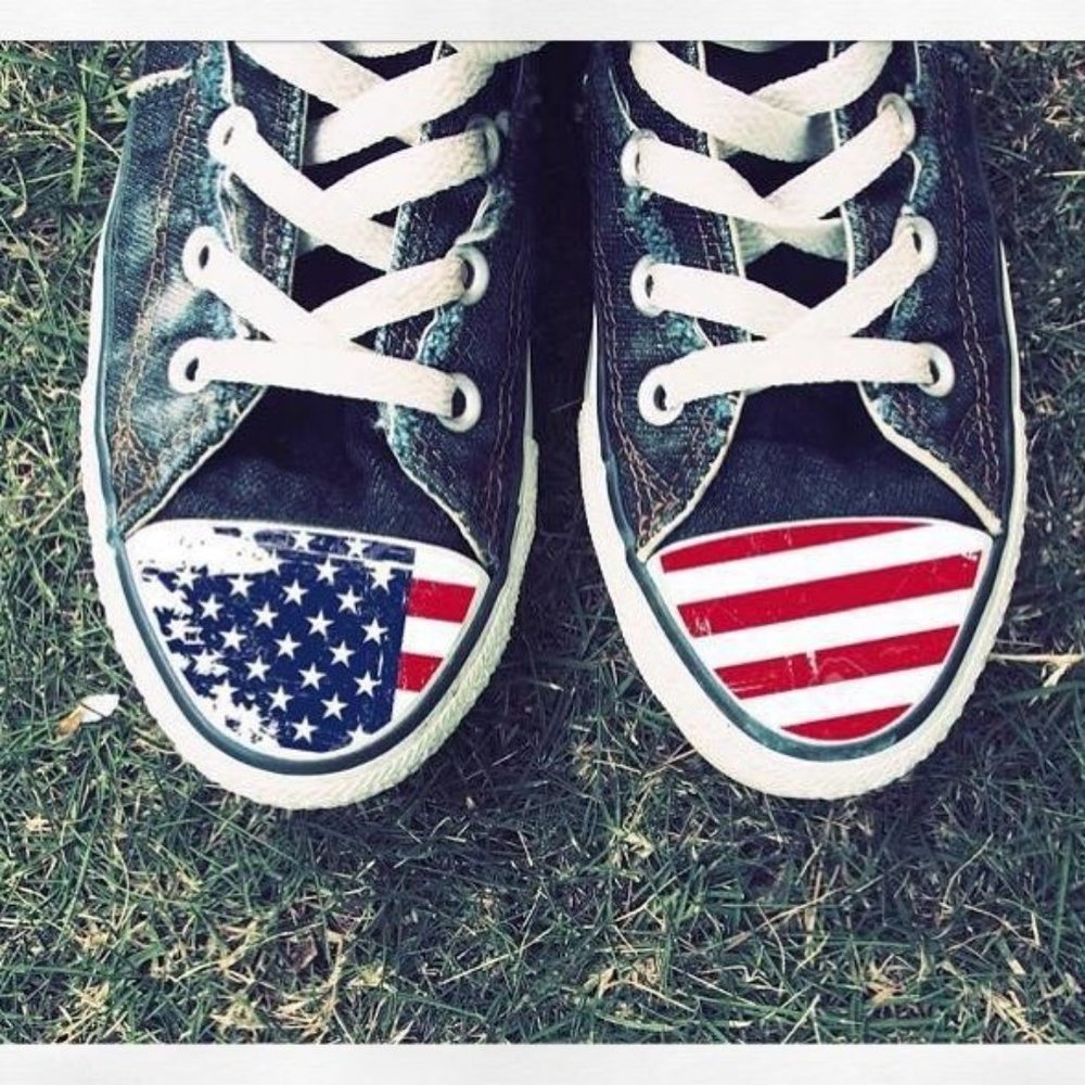 American Flag Toe Cap Decal Sticker